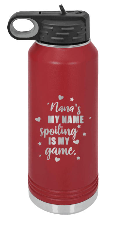Nana's My Name - 32oz Water Bottle Laser Engraved- Maroon