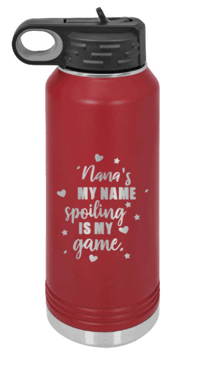 Nana's My Name - 32oz Water Bottle Laser Engraved- Maroon