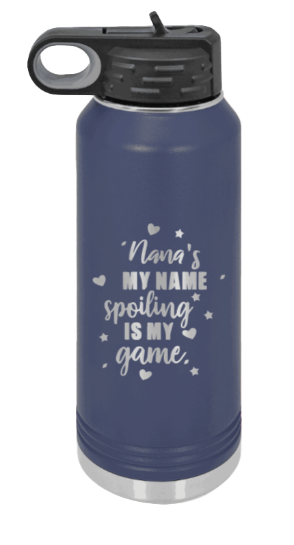 Nana's My Name - 32oz Water Bottle Laser Engraved- Navy
