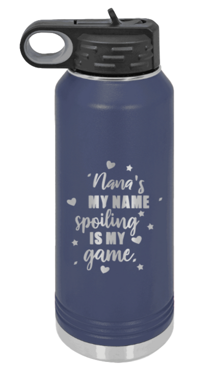 Nana's My Name - 32oz Water Bottle Laser Engraved- Navy