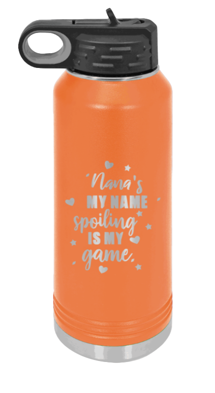 Nana's My Name - 32oz Water Bottle Laser Engraved- Orange