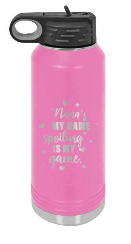Nana's My Name - 32oz Water Bottle Laser Engraved- Pink