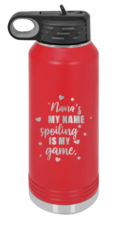 Nana's My Name - 32oz Water Bottle Laser Engraved- Red