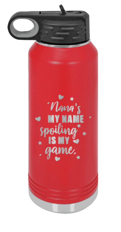 Nana's My Name - 32oz Water Bottle Laser Engraved- Red