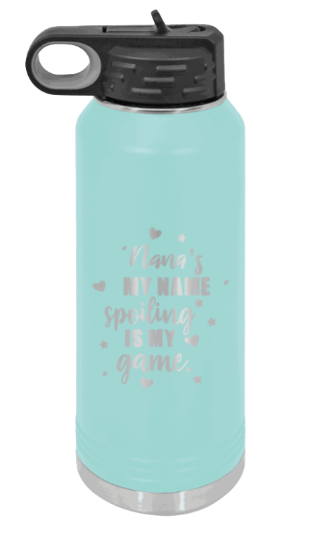 Nana's My Name - 32oz Water Bottle Laser Engraved- Teal
