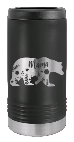 Mama Bear Floral Laser Engraved Slim Can Insulated Koosie
