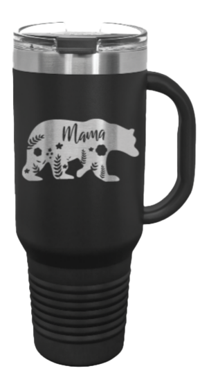 Mama Bear Floral 40oz Handle Mug Laser Engraved