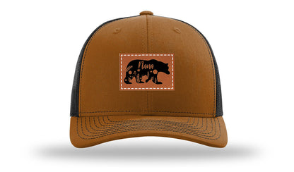 Mama Bear Floral Leather Patch Richardson 112 Hat