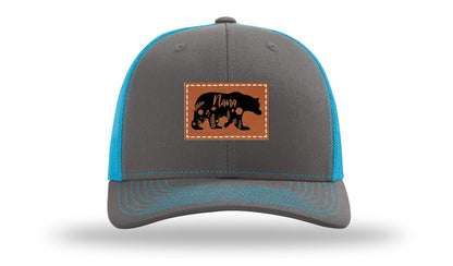 Mama Bear Floral Leather Patch Richardson 112 Hat