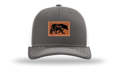 Mama Bear Floral Leather Patch Richardson 112 Hat