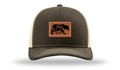 Mama Bear Floral Leather Patch Richardson 112 Hat