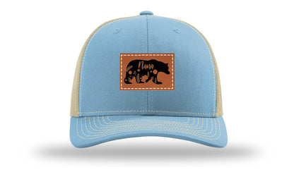 Mama Bear Floral Leather Patch Richardson 112 Hat