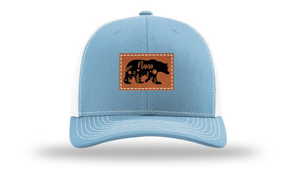 Mama Bear Floral Leather Patch Richardson 112 Hat