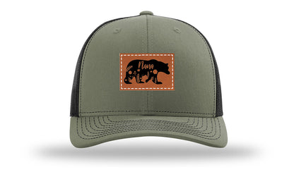 Mama Bear Floral Leather Patch Richardson 112 Hat