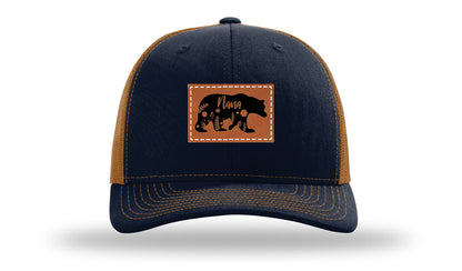 Mama Bear Floral Leather Patch Richardson 112 Hat