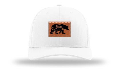 Mama Bear Floral Leather Patch Richardson 112 Hat