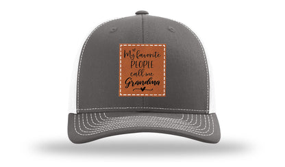 Favorite People Call Me Grandma Leather Patch Richardson 112 Hat