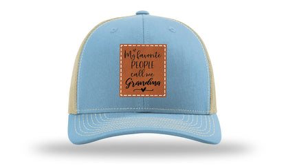 Favorite People Call Me Grandma Leather Patch Richardson 112 Hat