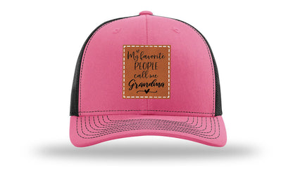 Favorite People Call Me Grandma Leather Patch Richardson 112 Hat