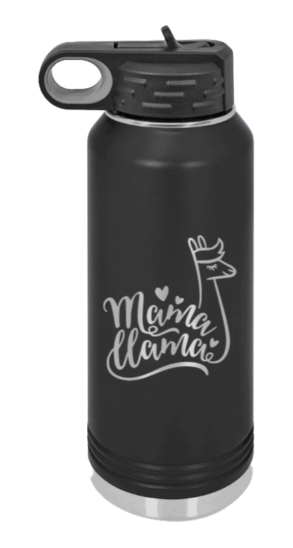  Mama Llama - 32oz Water Bottle Laser Engraved- Black