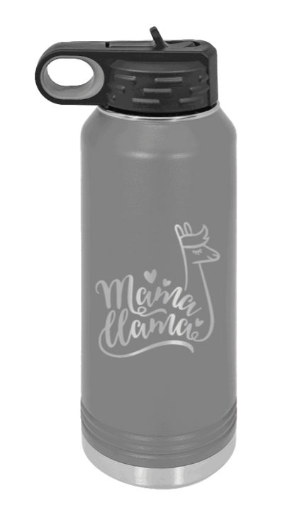  Mama Llama - 32oz Water Bottle Laser Engraved- Dark Grey