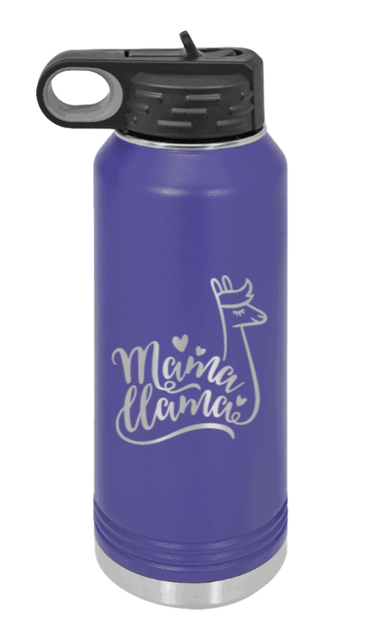  Mama Llama - 32oz Water Bottle Laser Engraved- Purple