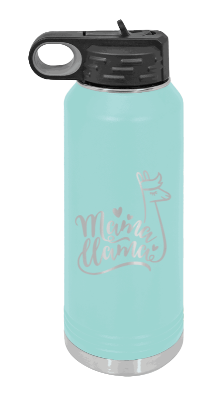 Mama Llama - 32oz Water Bottle Laser Engraved- Teal