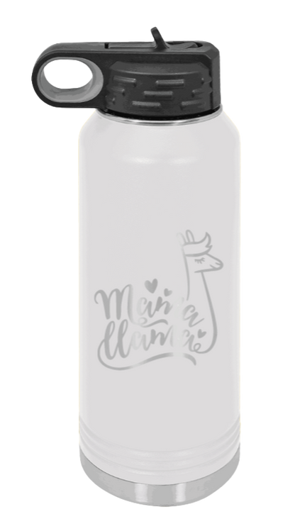  Mama Llama - 32oz Water Bottle Laser Engraved- White