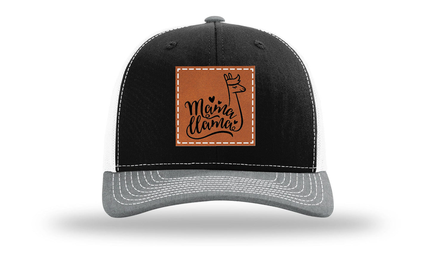 Mama Llama Leather Patch Richardson 112 Hat