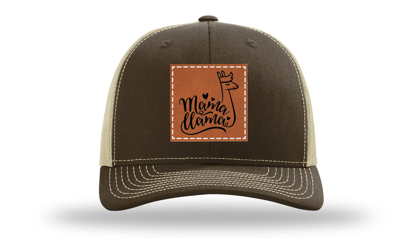Mama Llama Leather Patch Richardson 112 Hat