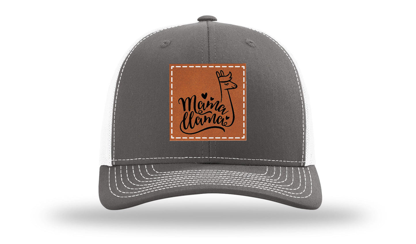 Mama Llama Leather Patch Richardson 112 Hat