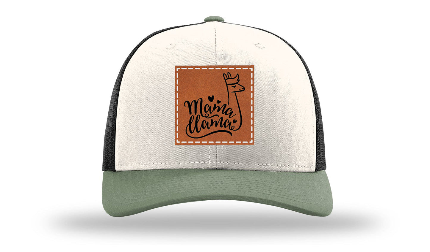 Mama Llama Leather Patch Richardson 112 Hat