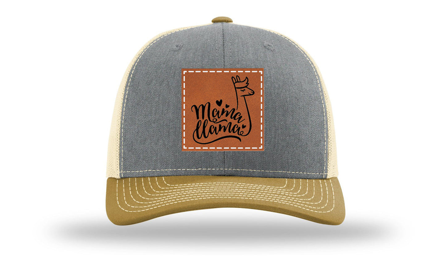 Mama Llama Leather Patch Richardson 112 Hat