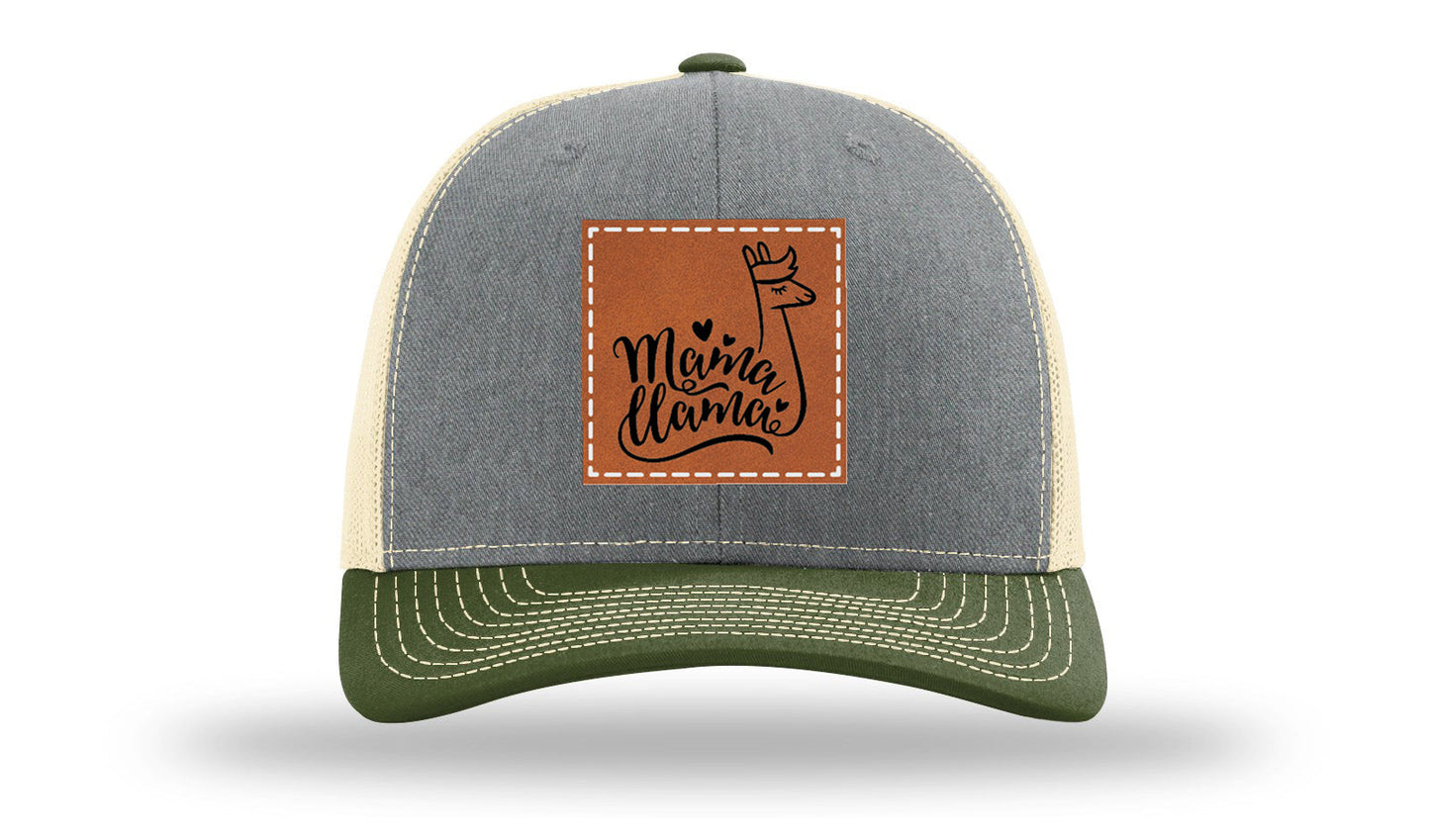 Mama Llama Leather Patch Richardson 112 Hat