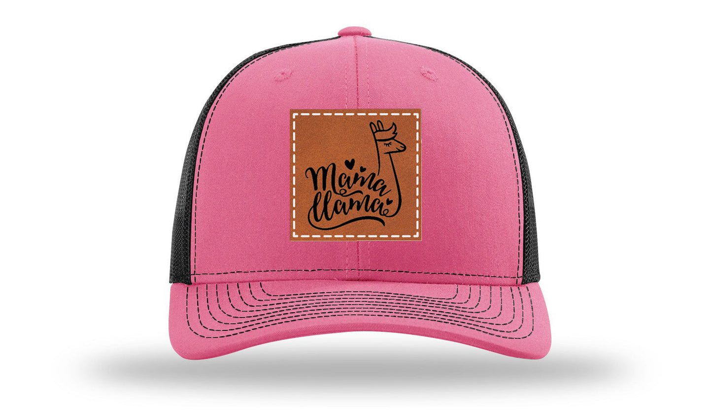 Mama Llama Leather Patch Richardson 112 Hat