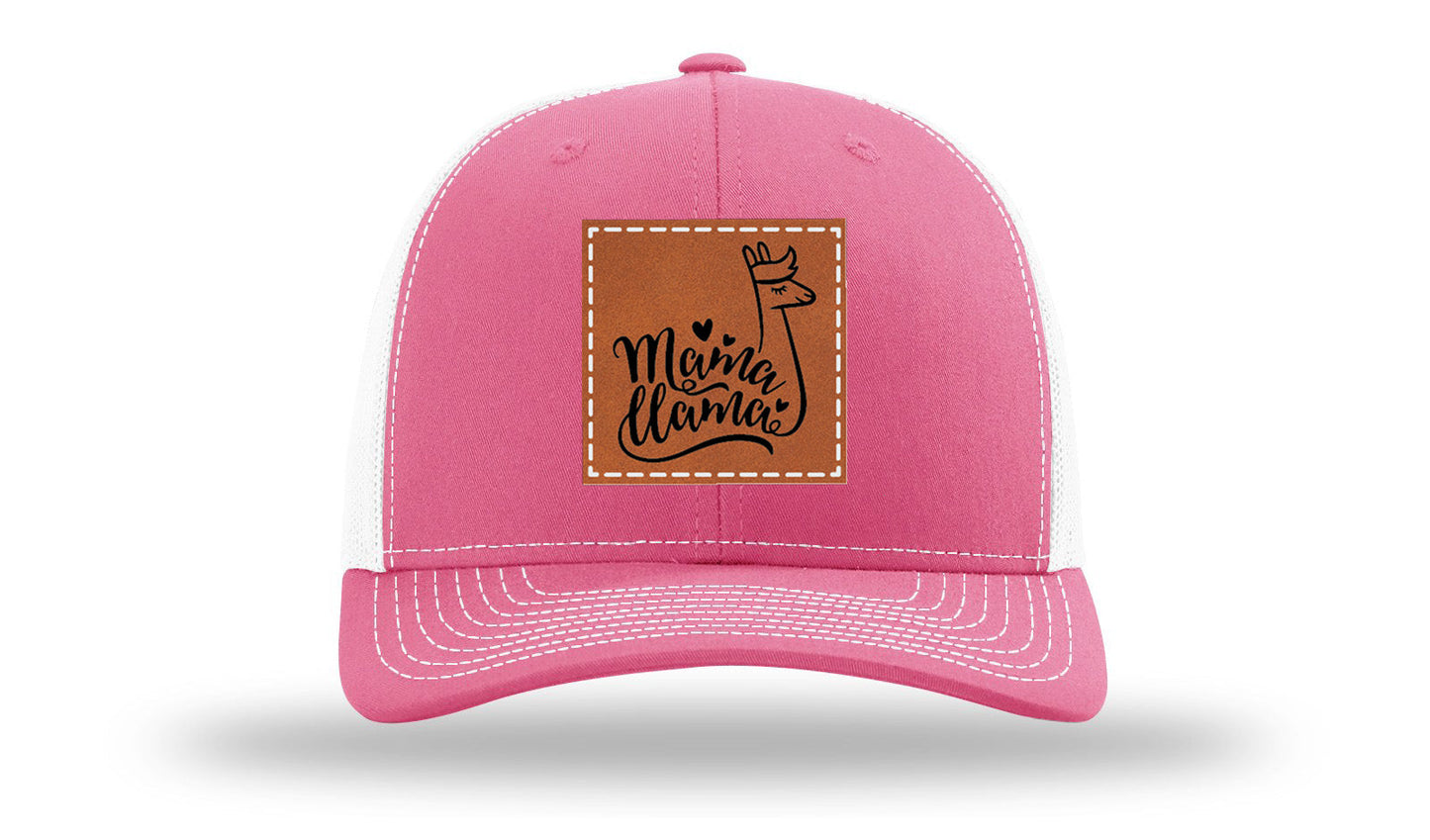 Mama Llama Leather Patch Richardson 112 Hat
