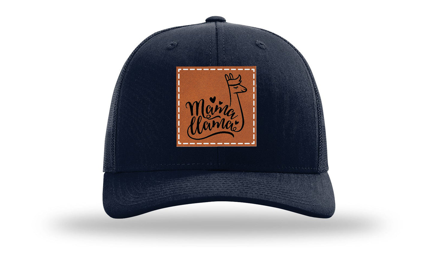 Mama Llama Leather Patch Richardson 112 Hat