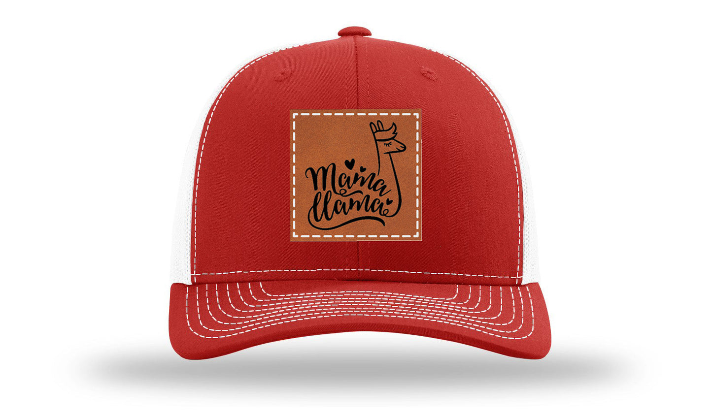 Mama Llama Leather Patch Richardson 112 Hat