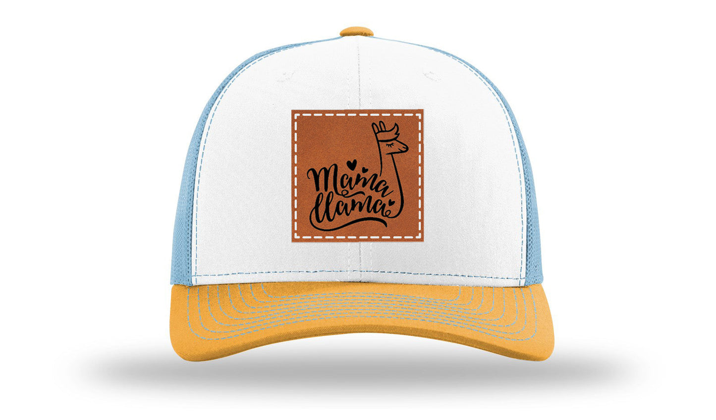 Mama Llama Leather Patch Richardson 112 Hat