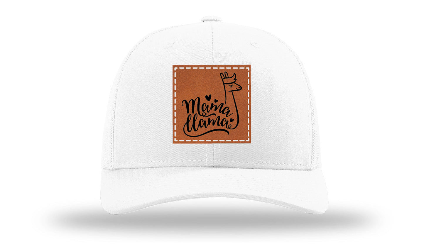 Mama Llama Leather Patch Richardson 112 Hat