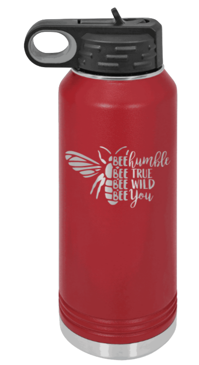 Bee Humble - 32oz Water Bottle Laser Engraved- Maroon