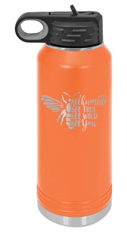 Bee Humble - 32oz Water Bottle Laser Engraved- Orange