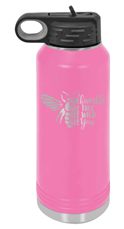Bee Humble - 32oz Water Bottle Laser Engraved- Pink