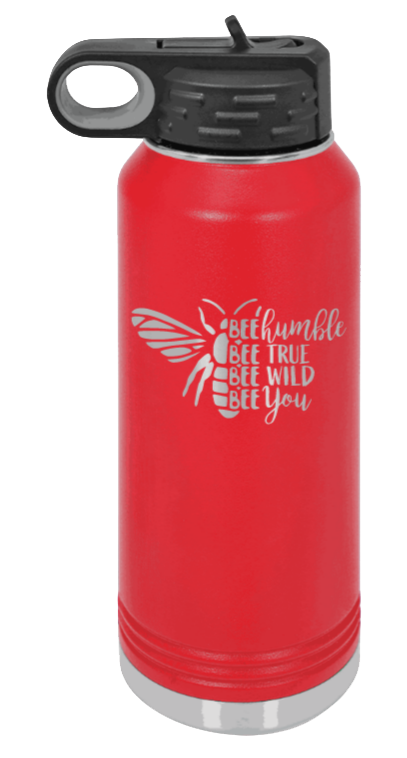 Bee Humble - 32oz Water Bottle Laser Engraved- Red