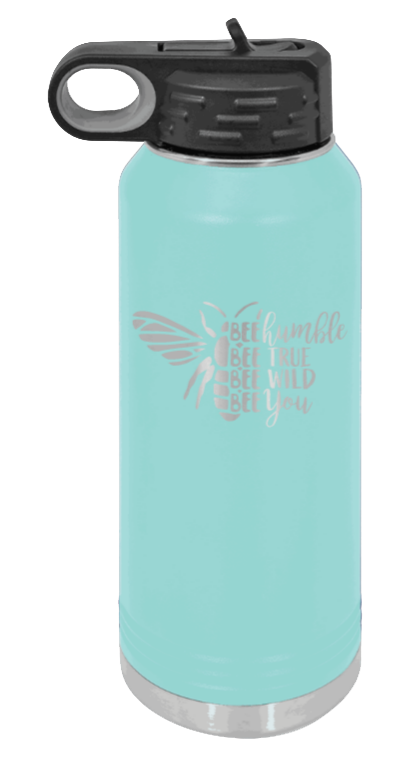 Bee Humble - 32oz Water Bottle Laser Engraved- Teal