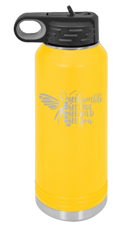 Bee Humble - 32oz Water Bottle Laser Engraved- Yellow