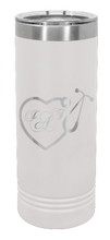Load image into Gallery viewer, Stethoscope Heart with Monogram Laser Engraved Skinny Tumbler (Etched)
