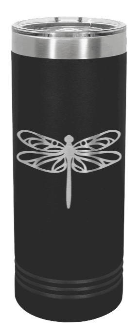 Dragonfly Laser Engraved Skinny Tumbler (Etched)
