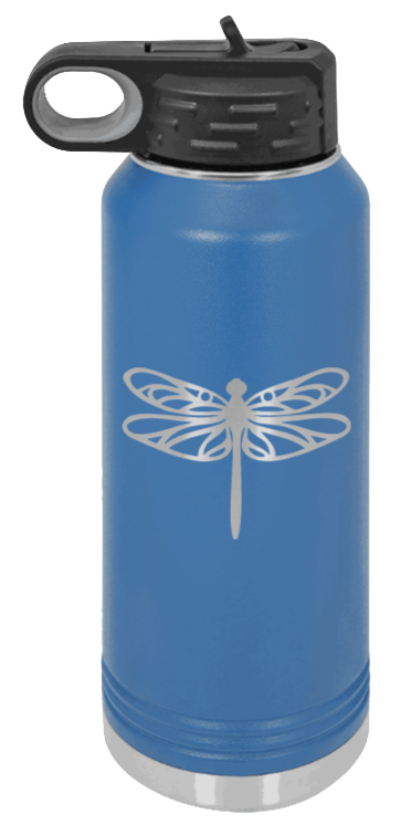 Dragonfly - 32oz Water Bottle Laser Engraved- Royal Blue