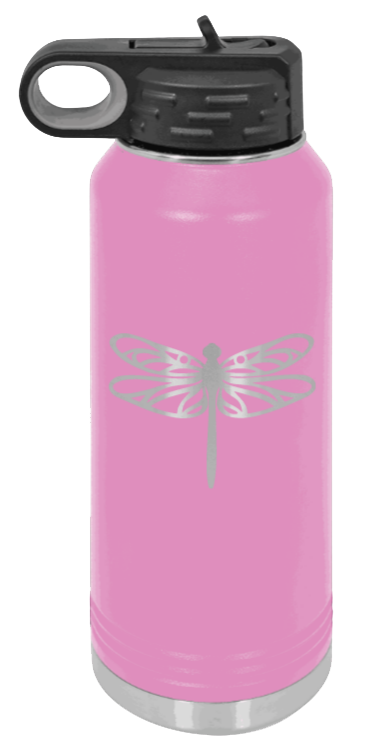 Dragonfly - 32oz Water Bottle Laser Engraved- Light Purple